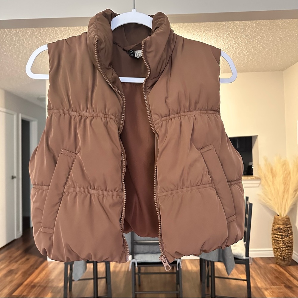 Women's Brown Puffer Vest